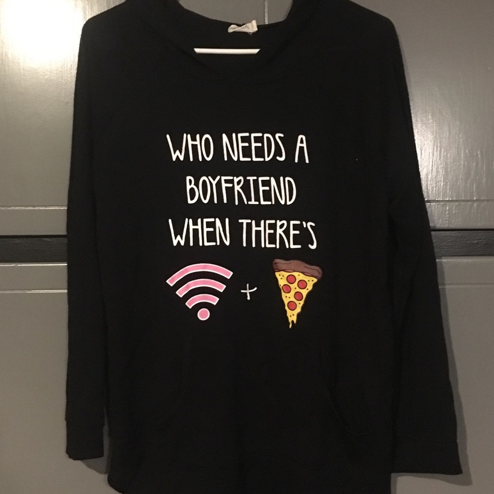 Hot Gal, Black, Thin, Pullover Graphic Hoodie, Med